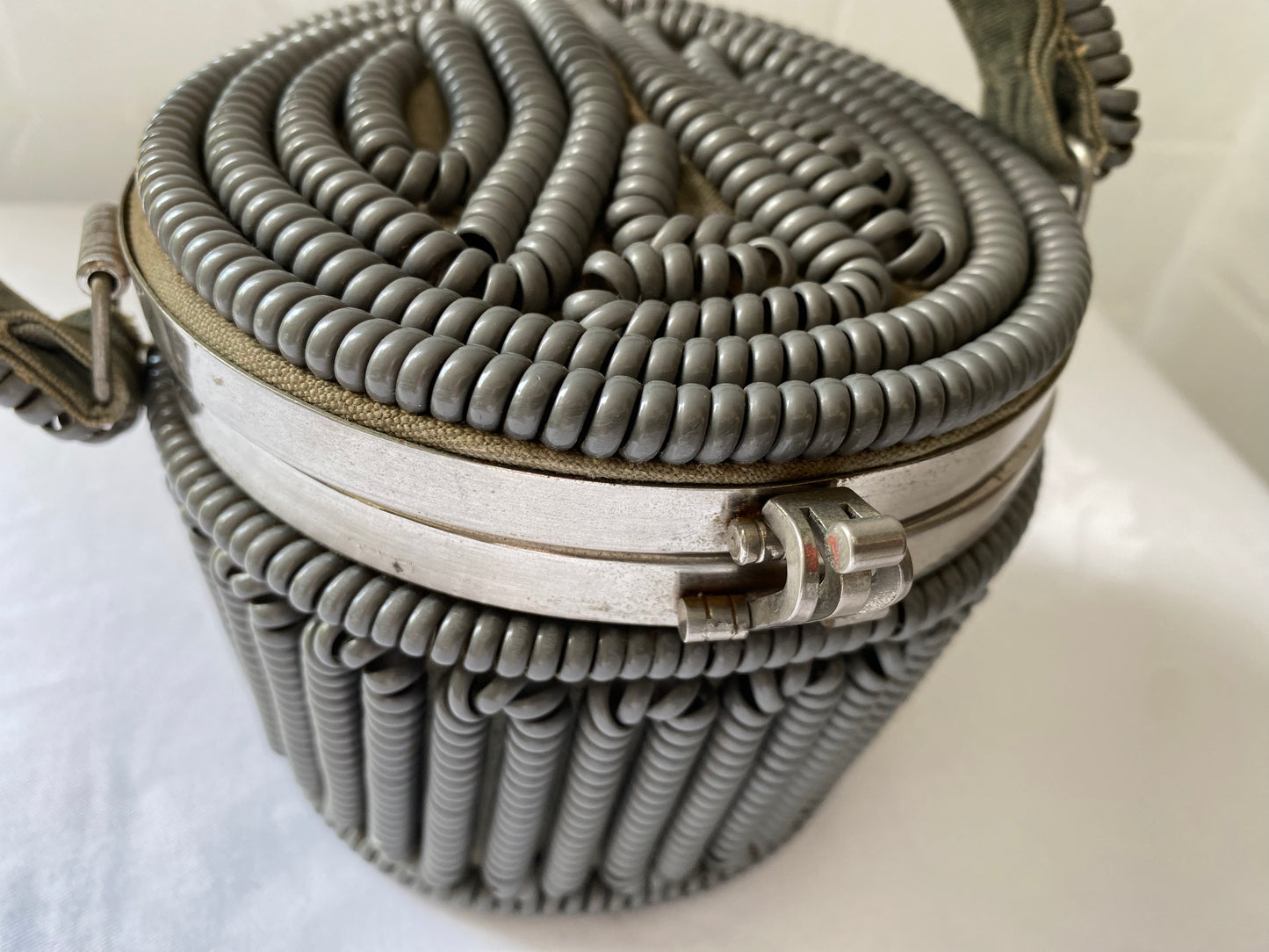 1940's Grey Round Coil Handbag