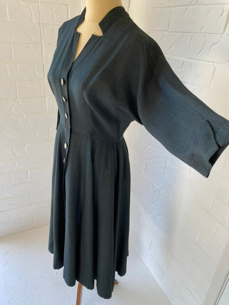 1940/50's Raglan Sleeve Grosgrain Dress