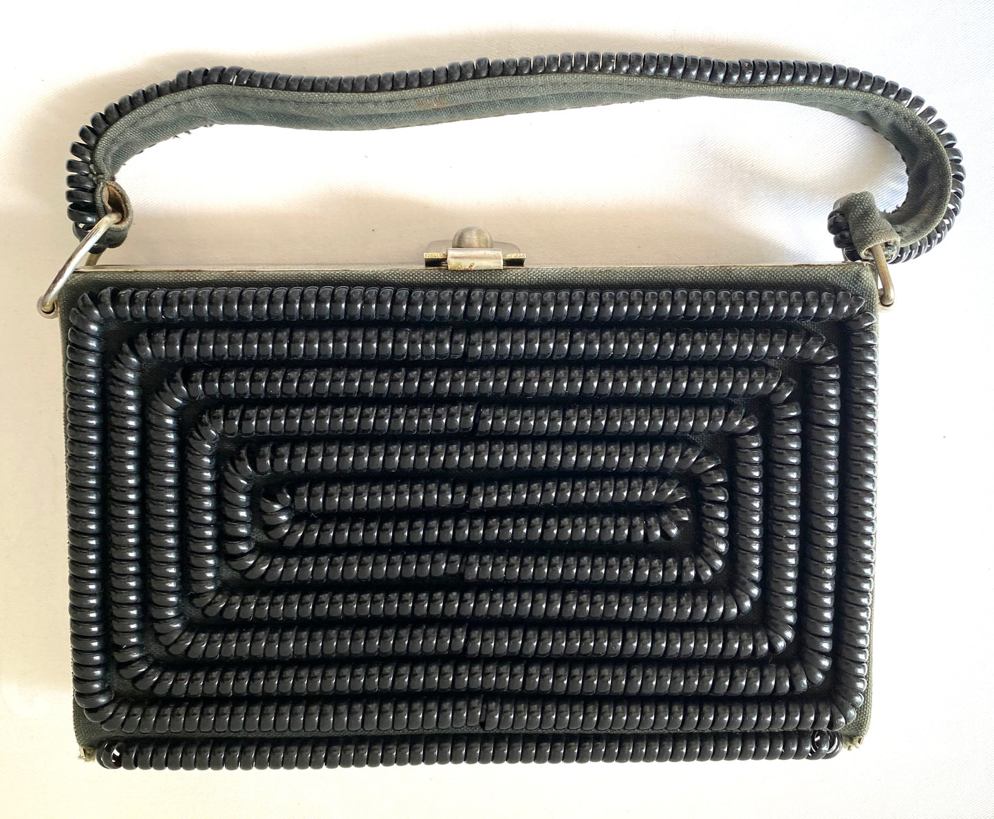 1940's Black Coil Handbag