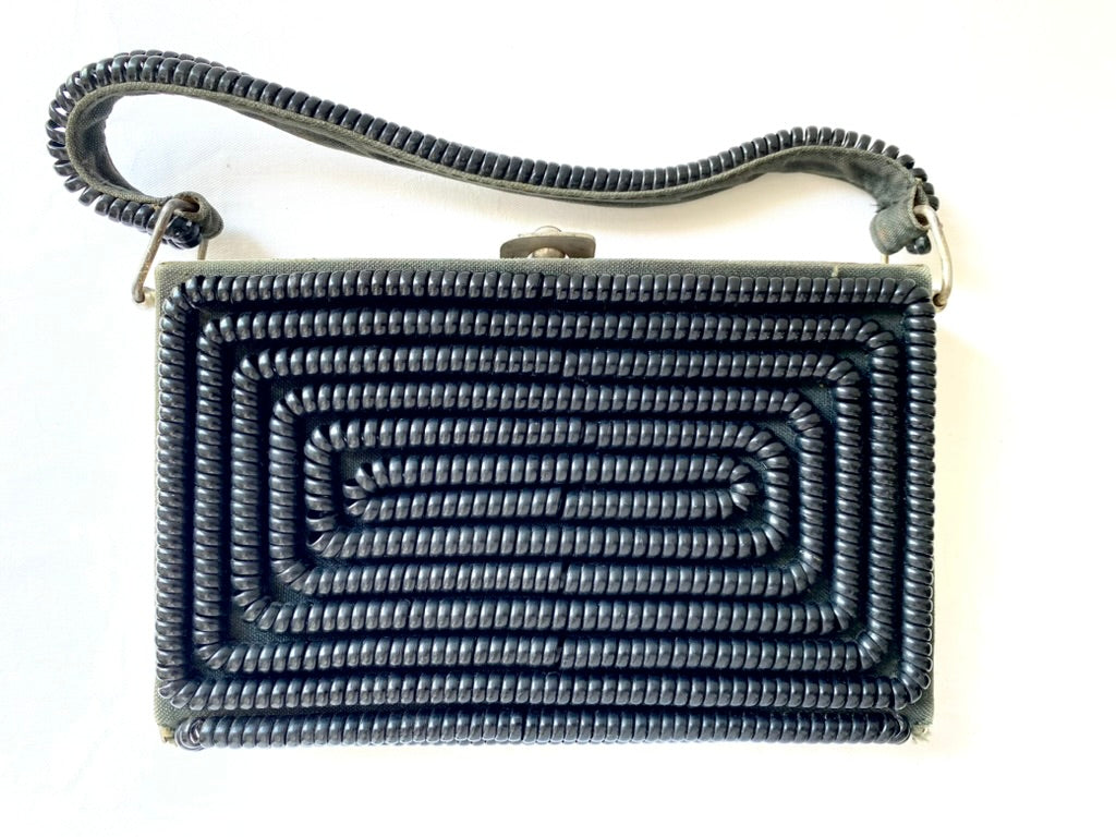 1940's Black Coil Handbag