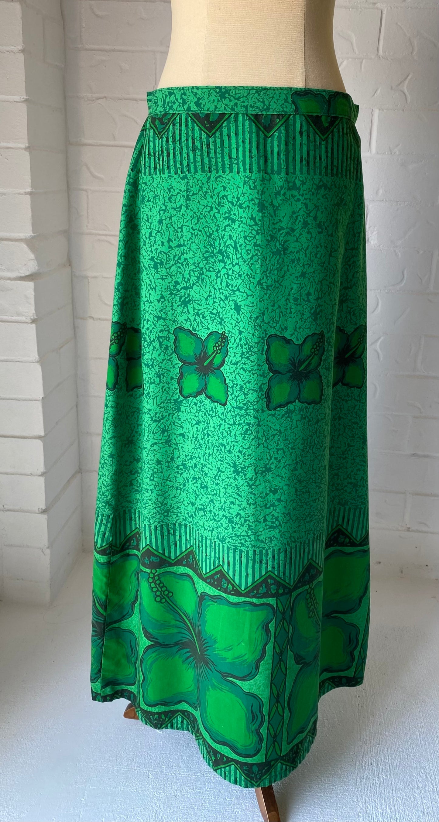70s Emerald Islander Maxi Skirt