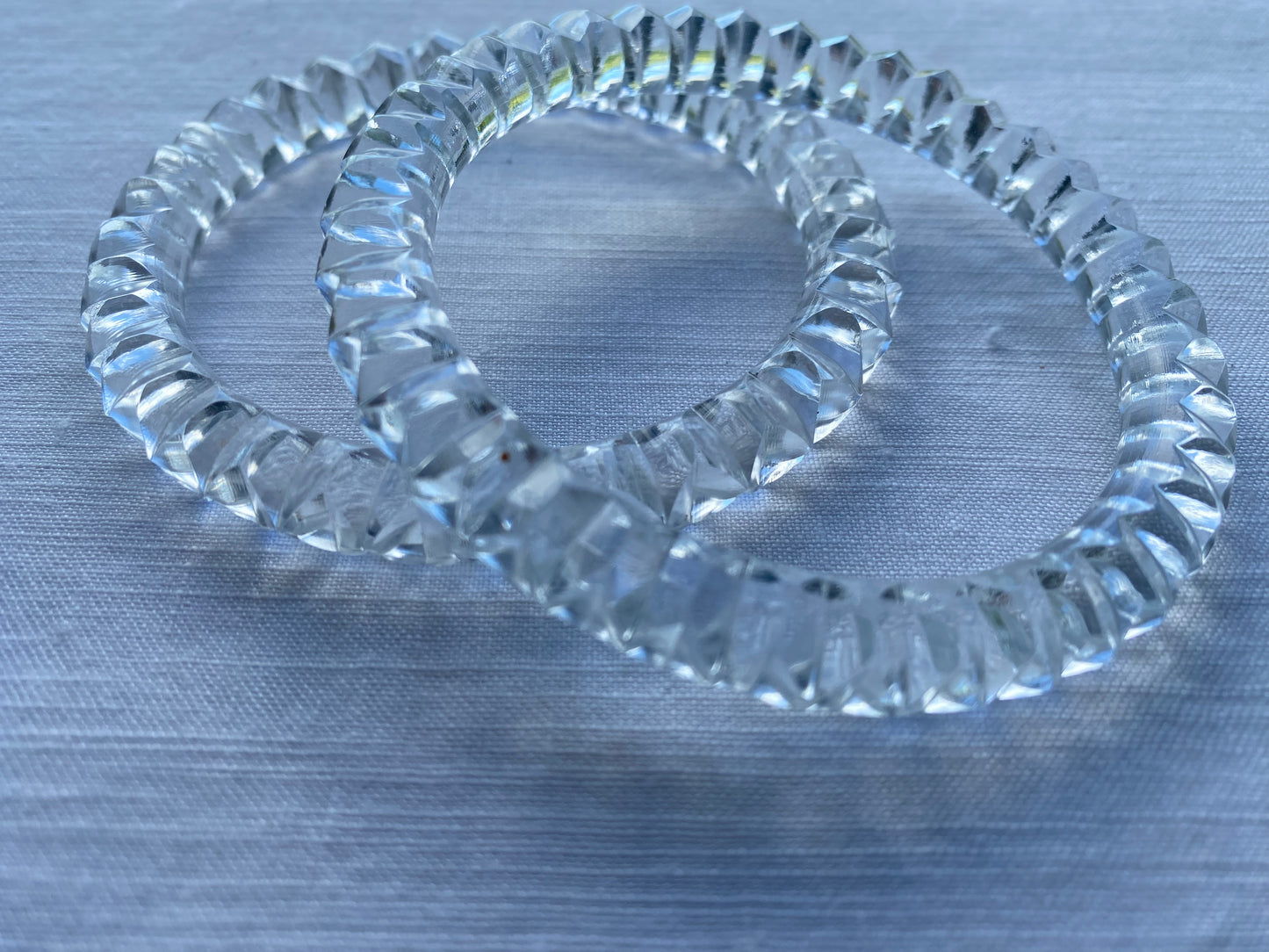 Vintage Cut Crystal Pair of Bangles