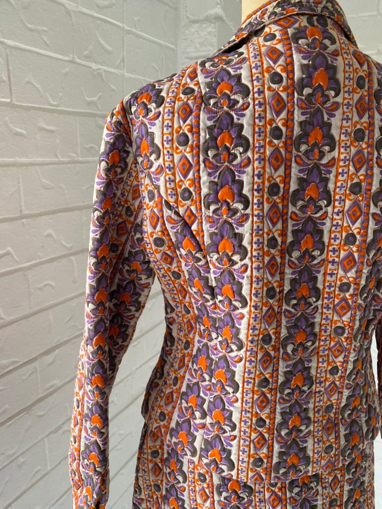 1970's Thelma Wood Thai Quilted Cotton Suit