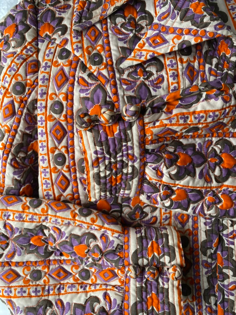 1970's Thelma Wood Thai Quilted Cotton Suit