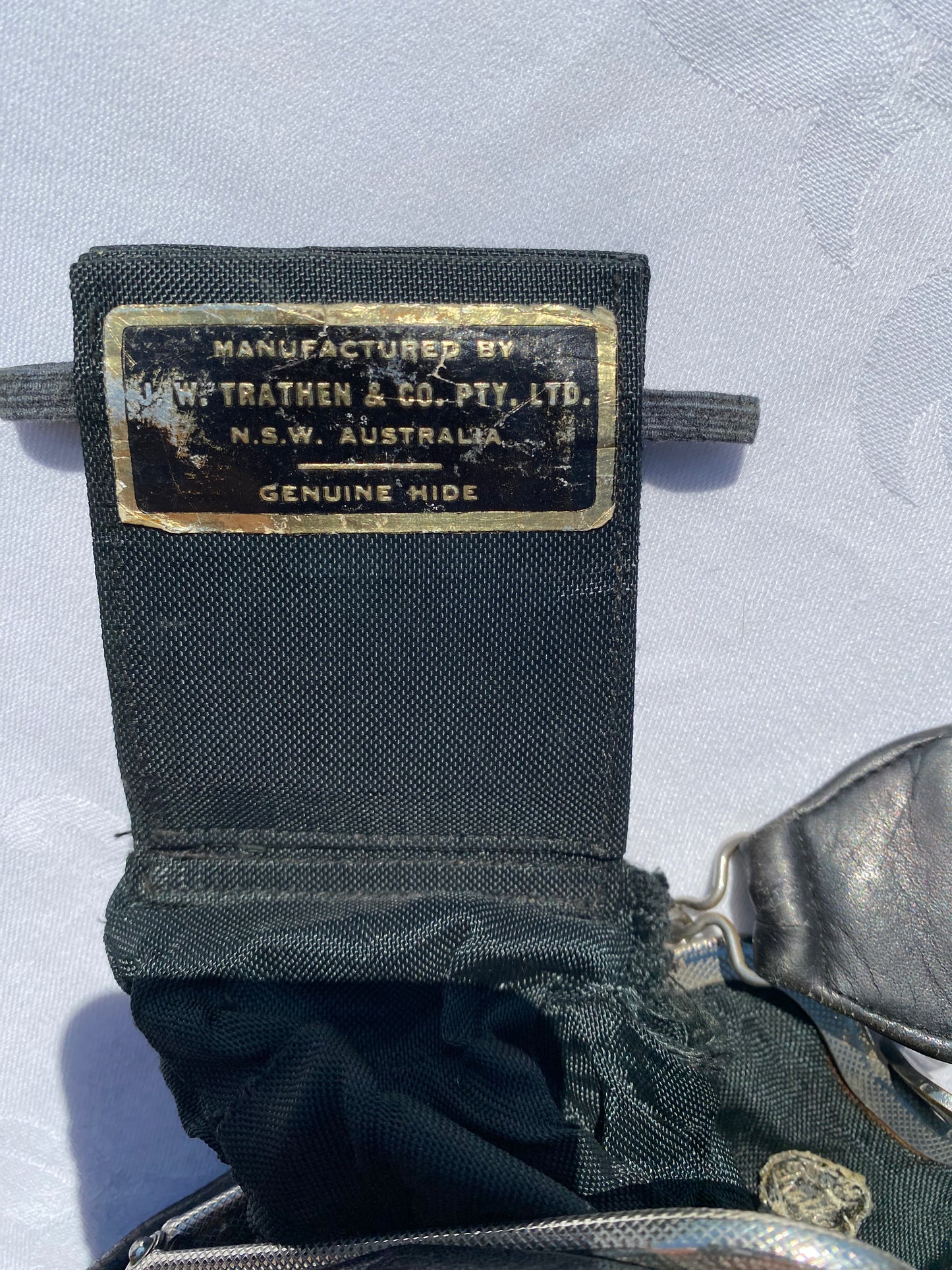 1950's Black Ruched Leather Handbag