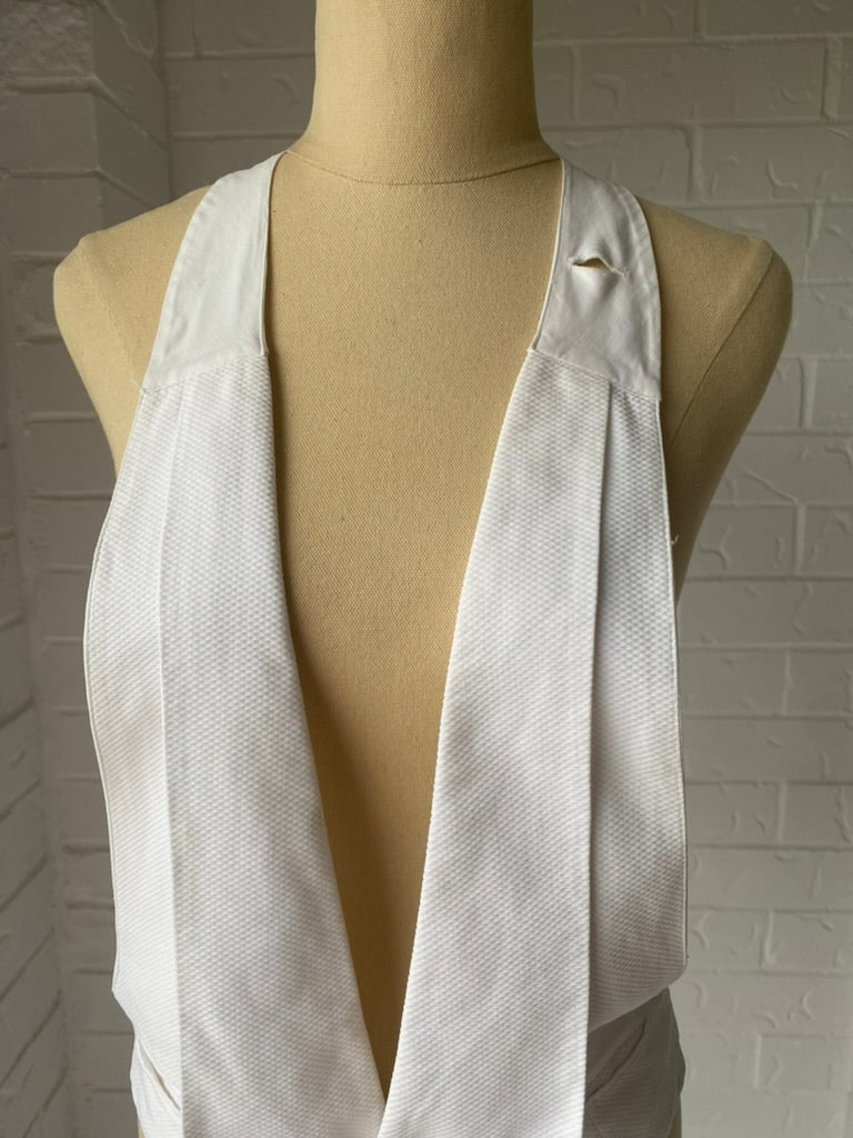 1920's Formal Cotton Pique Backless Waistcoat