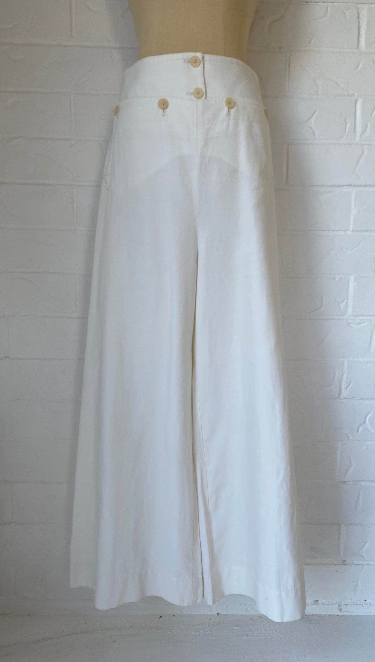 Ivory Wide Leg Sailor Pants by Stella McCartney