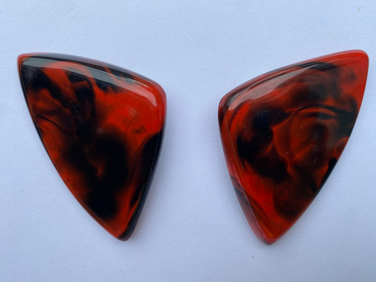 80s Big Red Resin Earrings