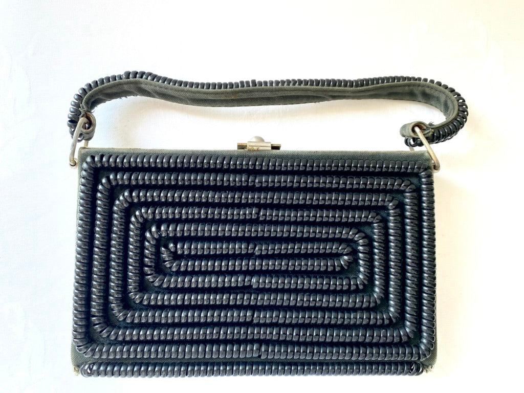 1940's Black Coil Handbag