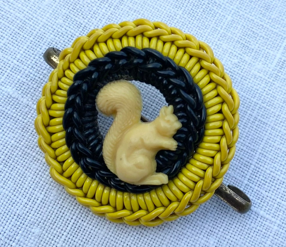 1940's Plastic Coil Wrap Squirrel Brooch
