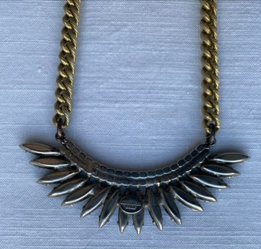 Black Glass and Brass Elizabeth Cole Necklace