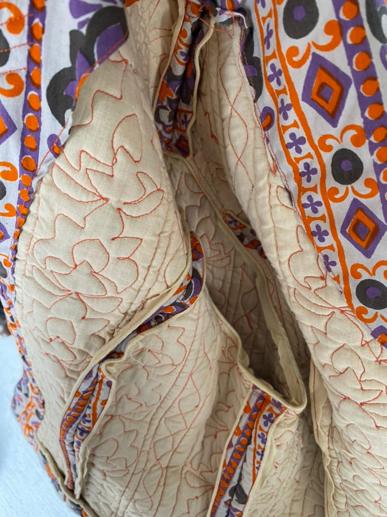 1970's Thelma Wood Thai Quilted Cotton Suit
