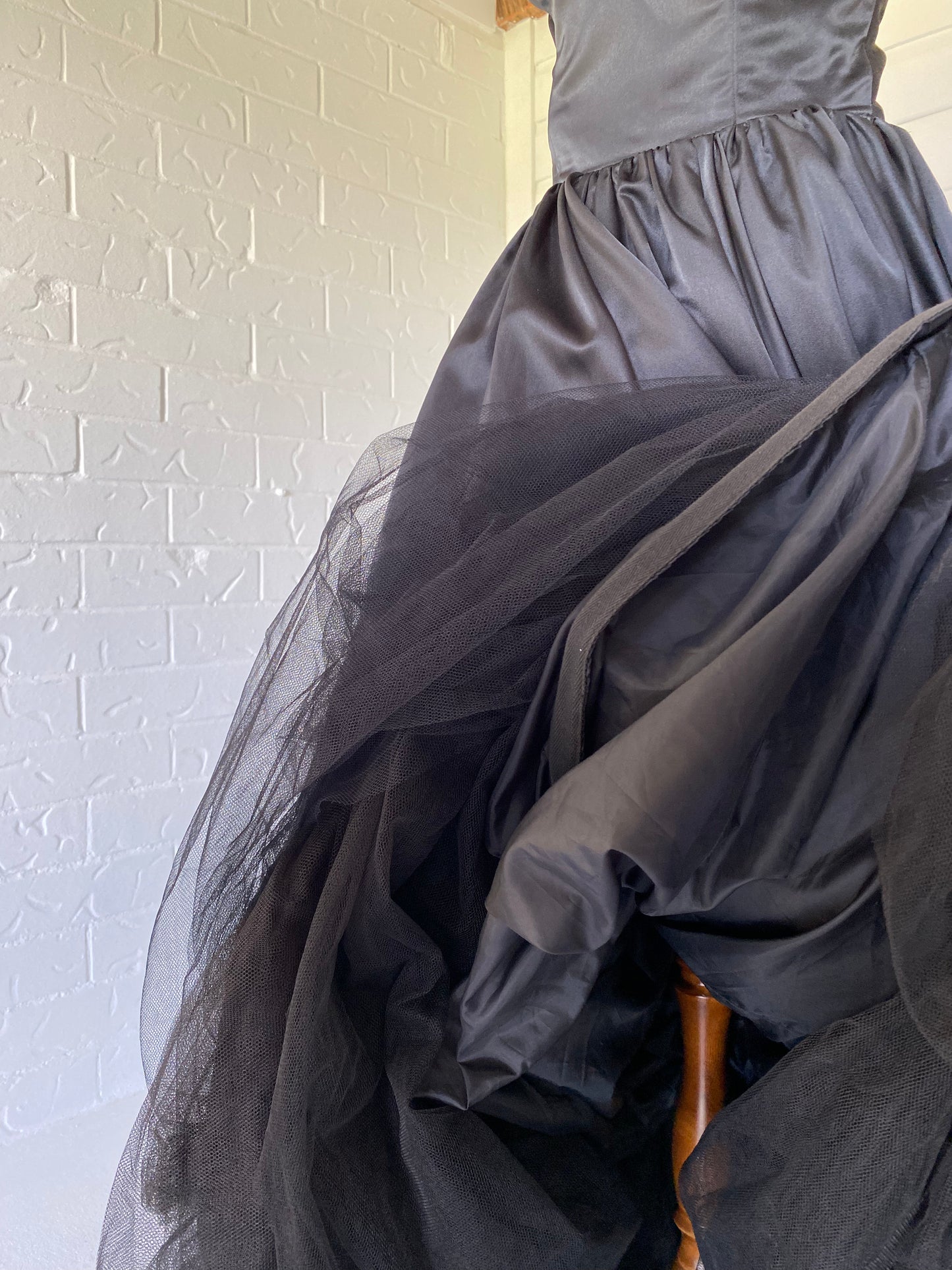 Stephen Fitzgerald Black Satin Ballgown and Jacket