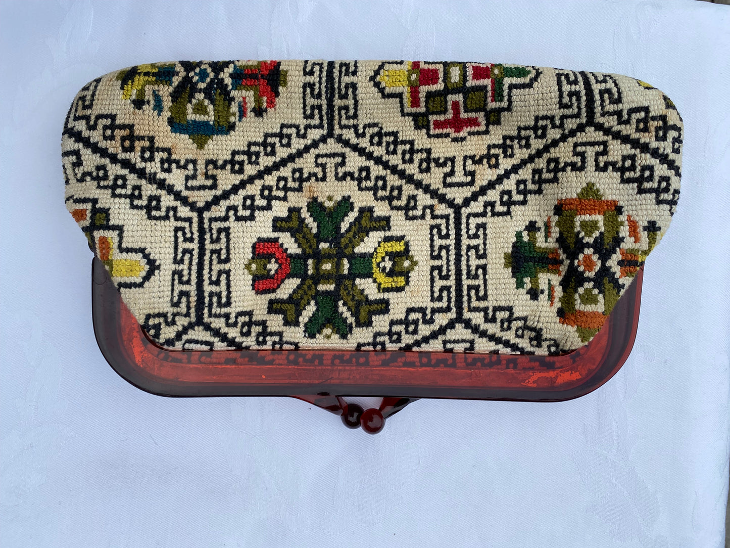 1970's Needlepoint Tapestry Clutch