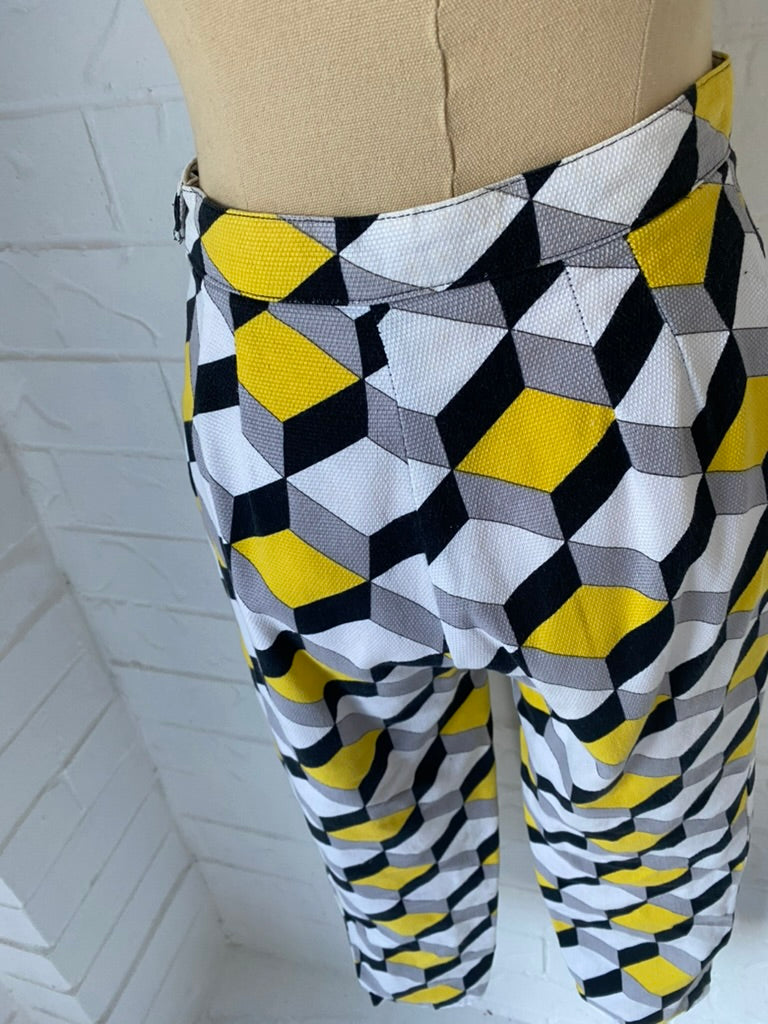 Geometric Pop Art Cropped Pants