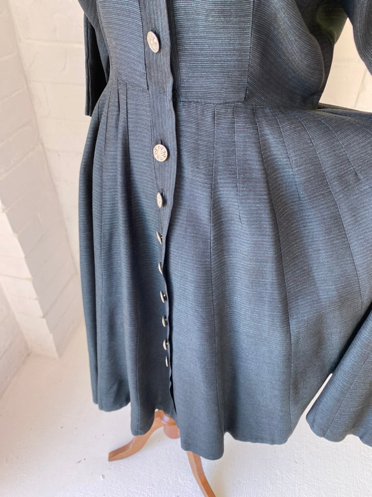 1940/50's Raglan Sleeve Grosgrain Dress