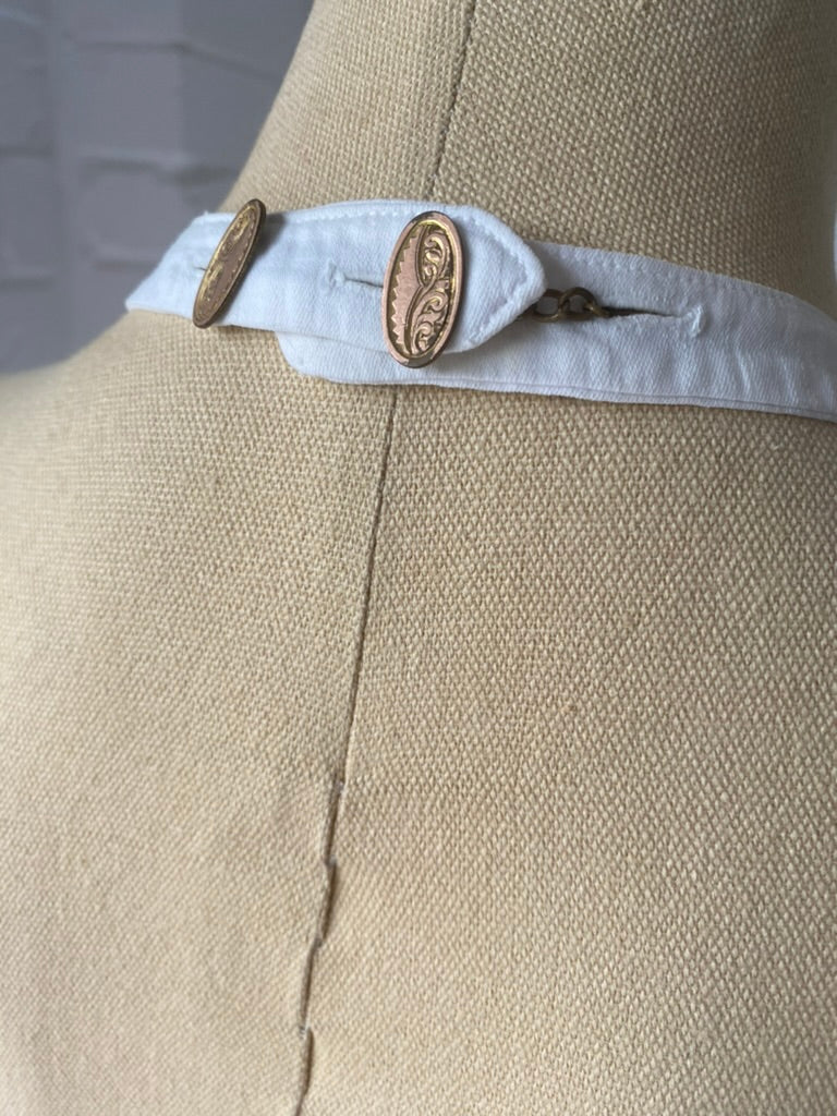 1920's Formal Cotton Pique Backless Waistcoat