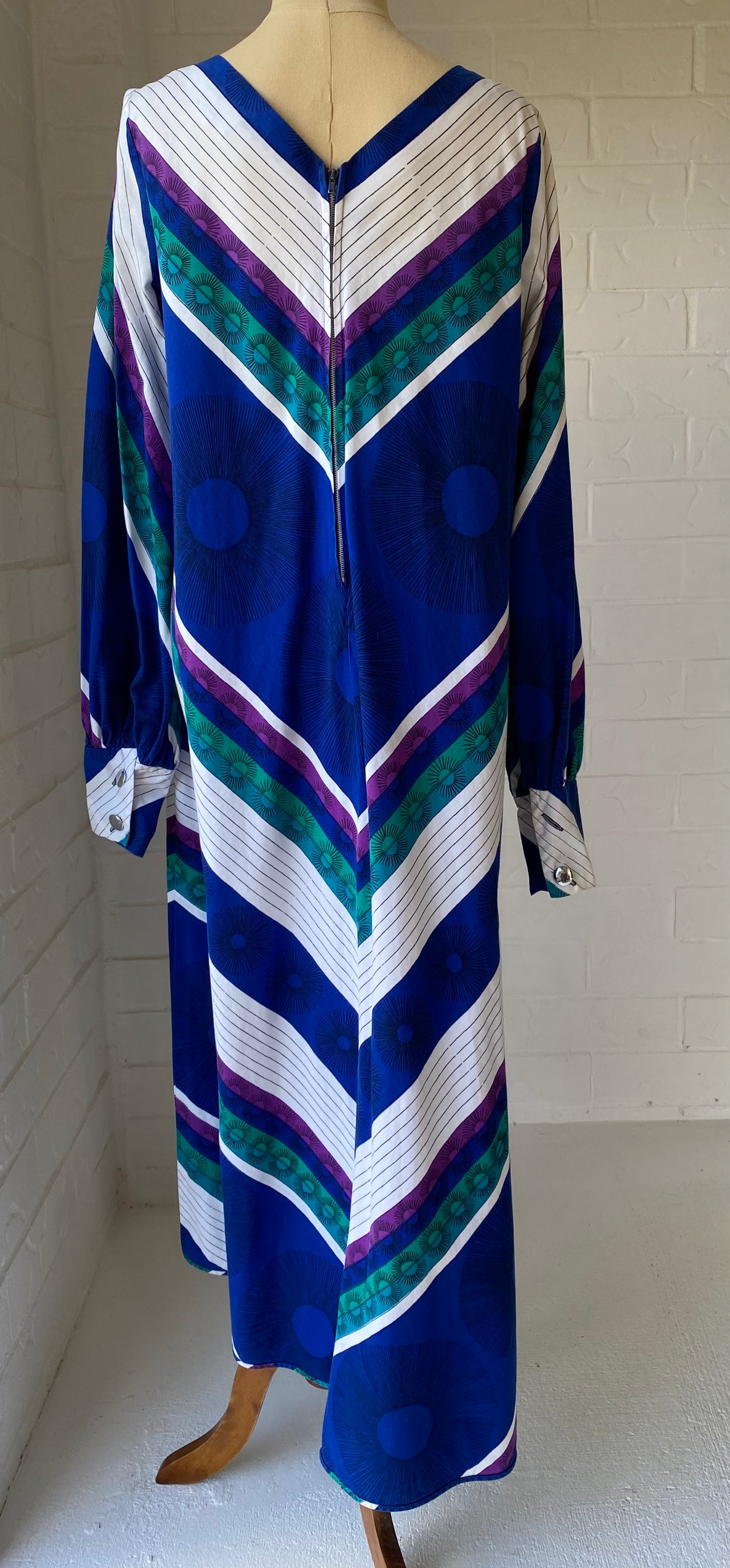 1970's Cotton Chevron Design Kaftan