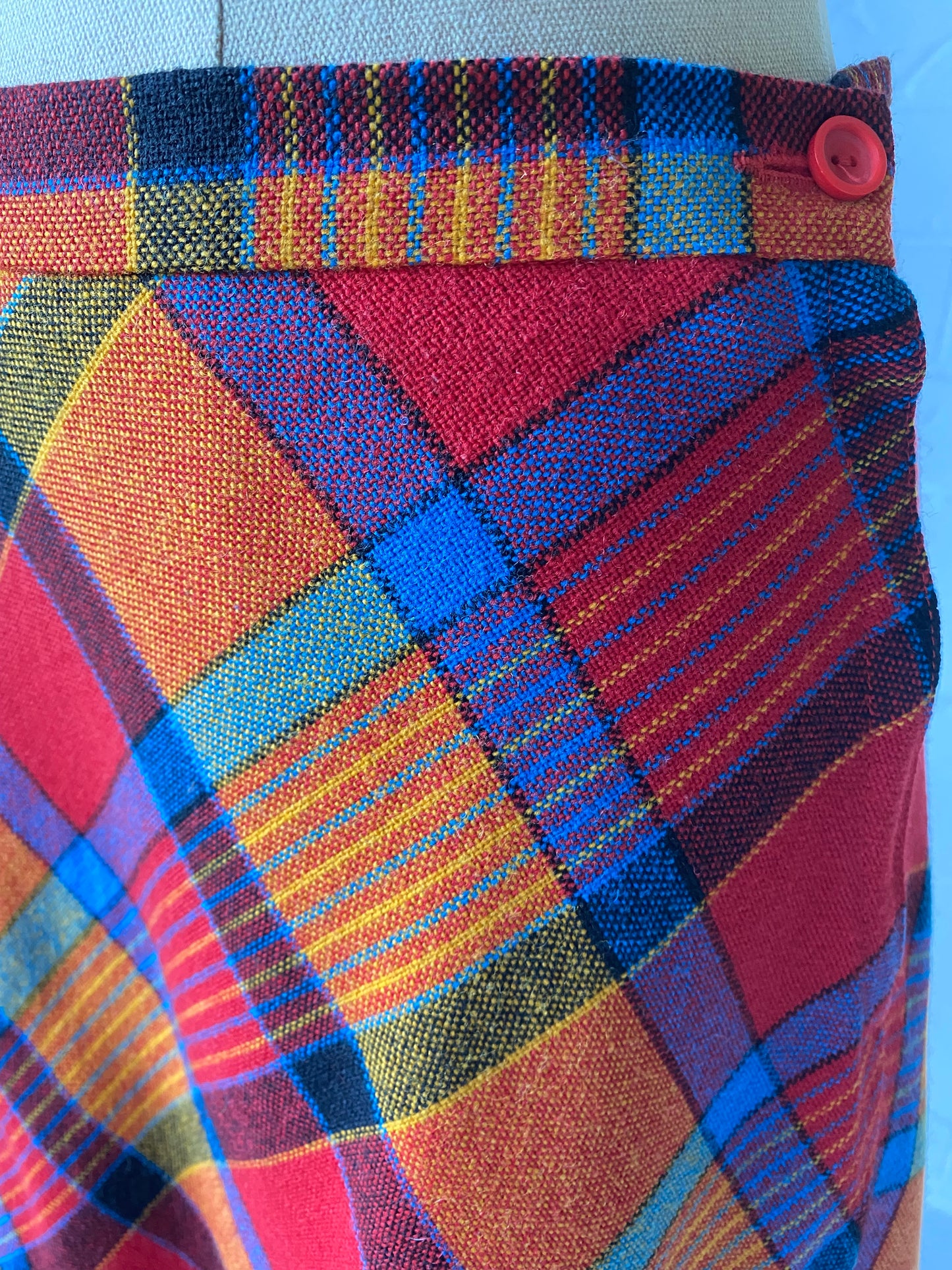 1970s Wool A Line Tartan Skirt by Torano