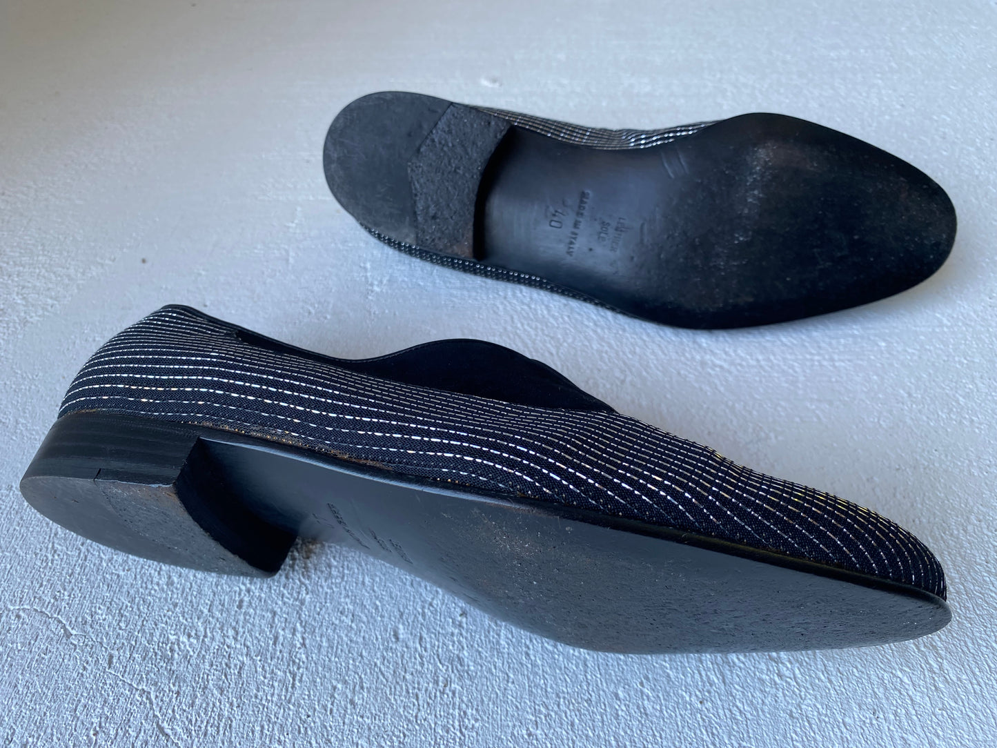 1980s Egidio Ghetti Suede & Silver Lame Loafers