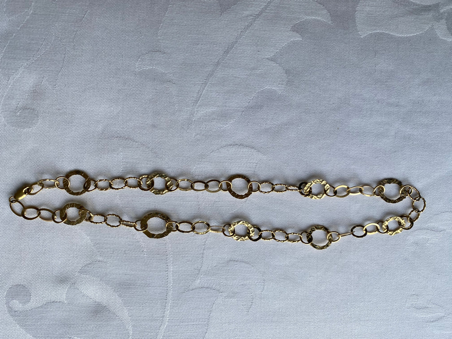 14k Gold Filled Hand Beaten Circle Link Chain