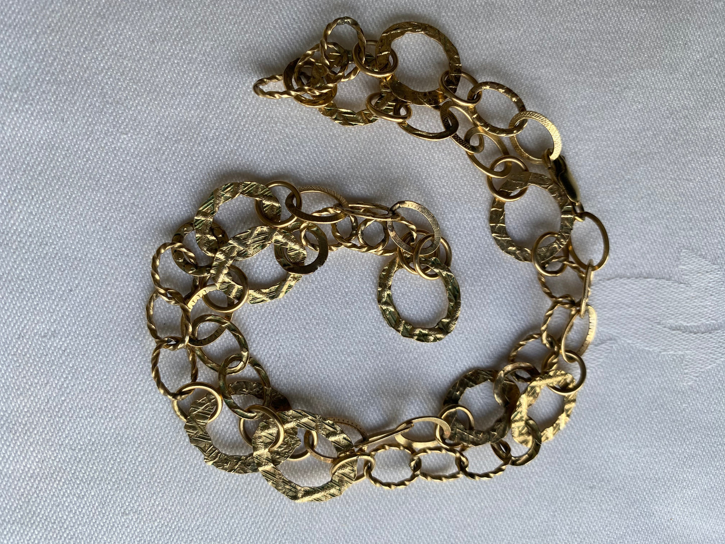 14k Gold Filled Hand Beaten Circle Link Chain