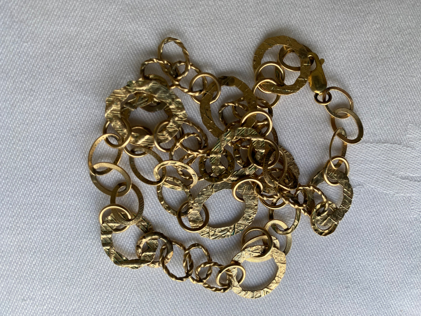 14k Gold Filled Hand Beaten Circle Link Chain