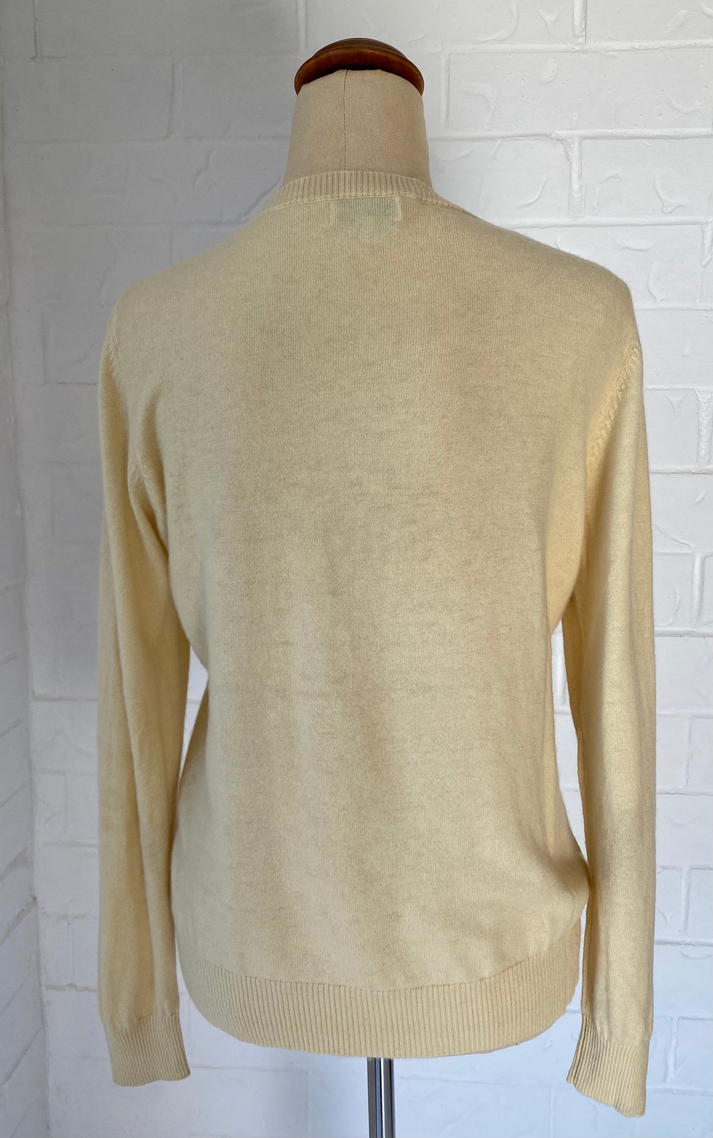 Soft Lemon Merino & Cashmere Cardigan by Bridge & Lord