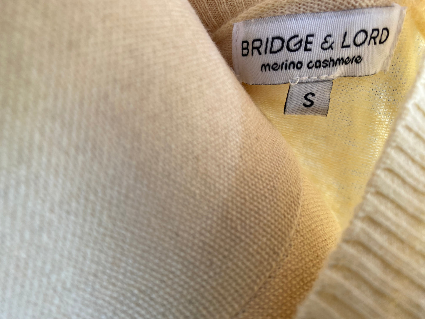 Soft Lemon Merino & Cashmere Cardigan by Bridge & Lord