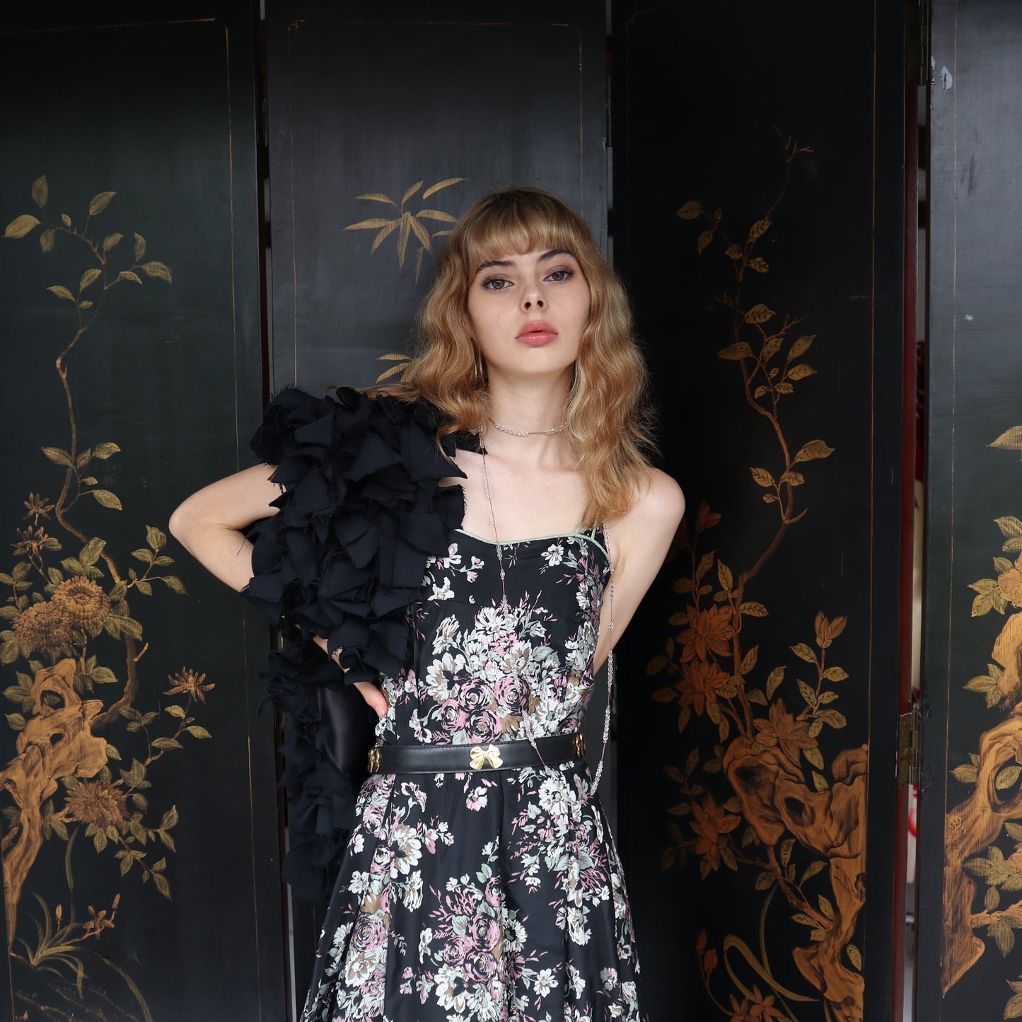 1950'S Oriental Flower Dress
