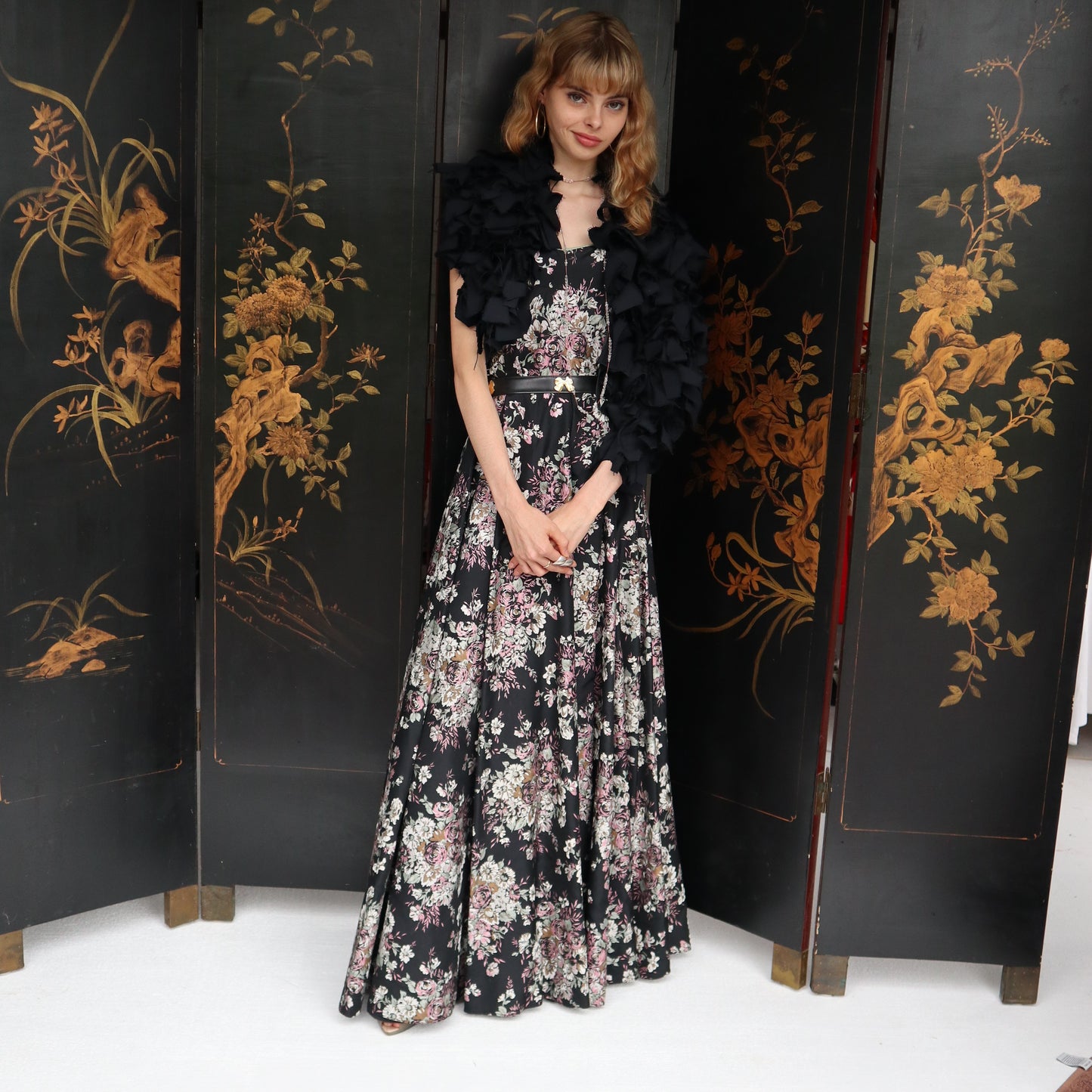 1950'S Oriental Flower Dress