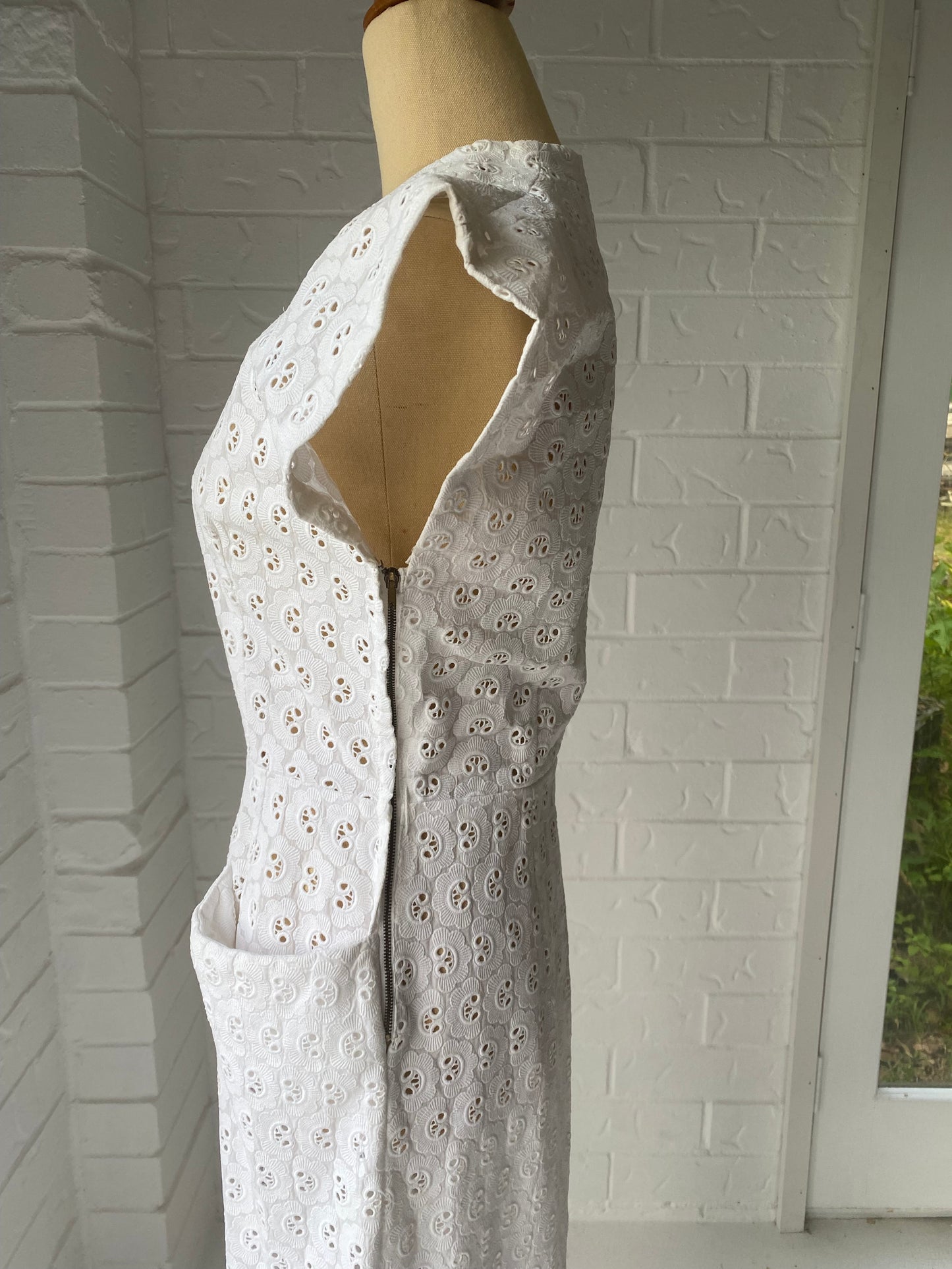 1950's White Broderie Anglaise Sun Dress