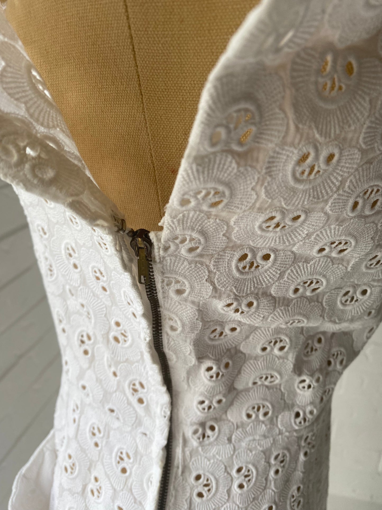 1950's White Broderie Anglaise Sun Dress