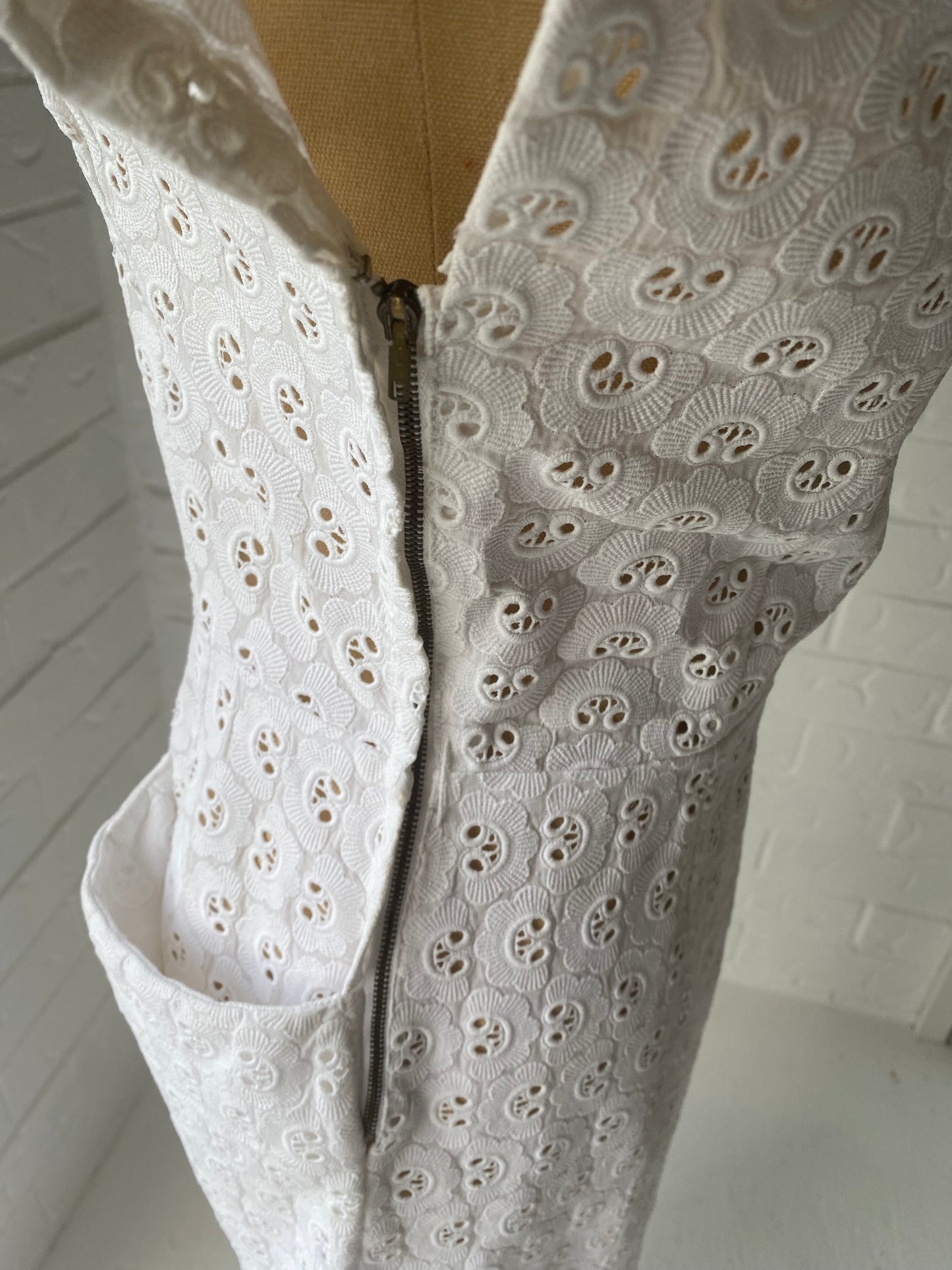 1950's White Broderie Anglaise Sun Dress