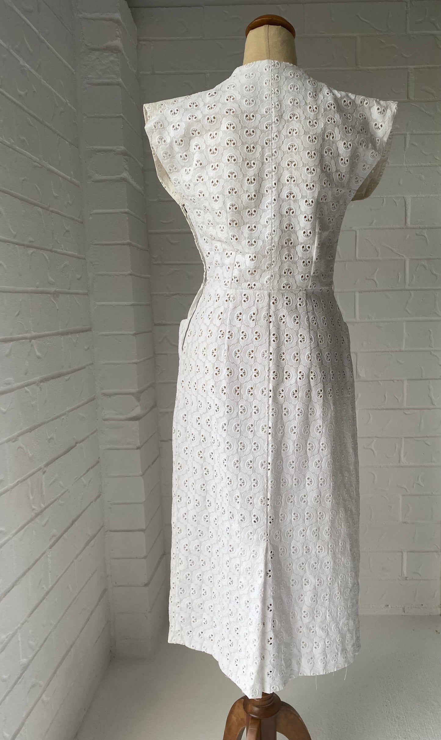 1950's White Broderie Anglaise Sun Dress