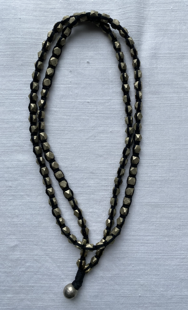 Hand Made Indian Silver Beaded and Strung Necklace
