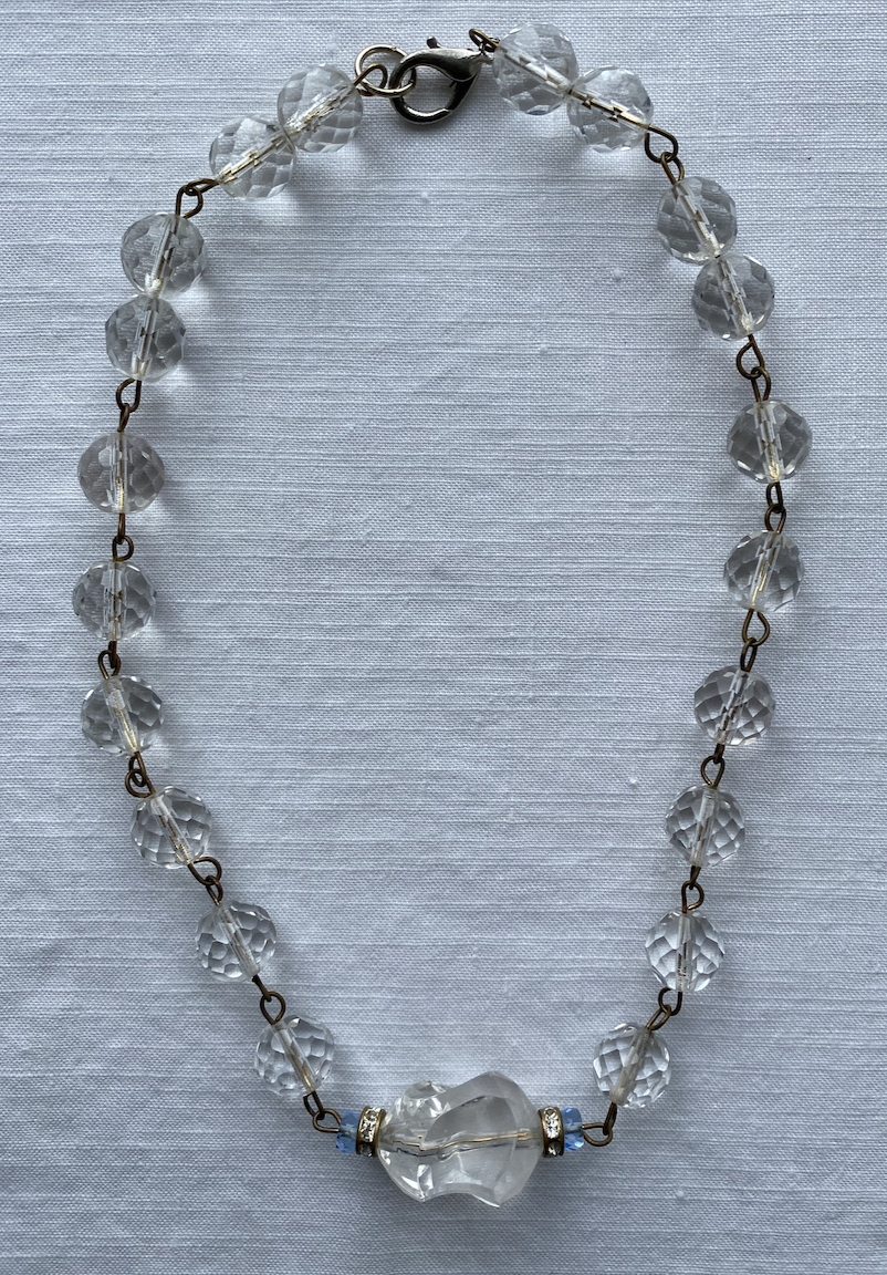 Vintage Faceted Crystal & Resin Necklace