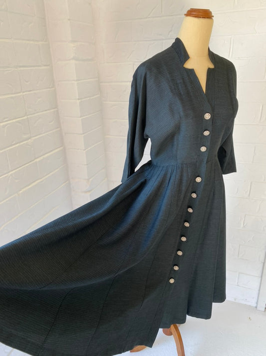 1940/50's Raglan Sleeve Grosgrain Dress