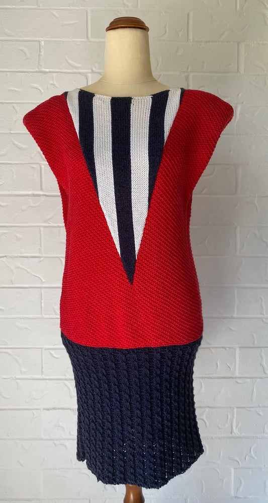 1980's Carolina Herrera Knit Sailor Dress